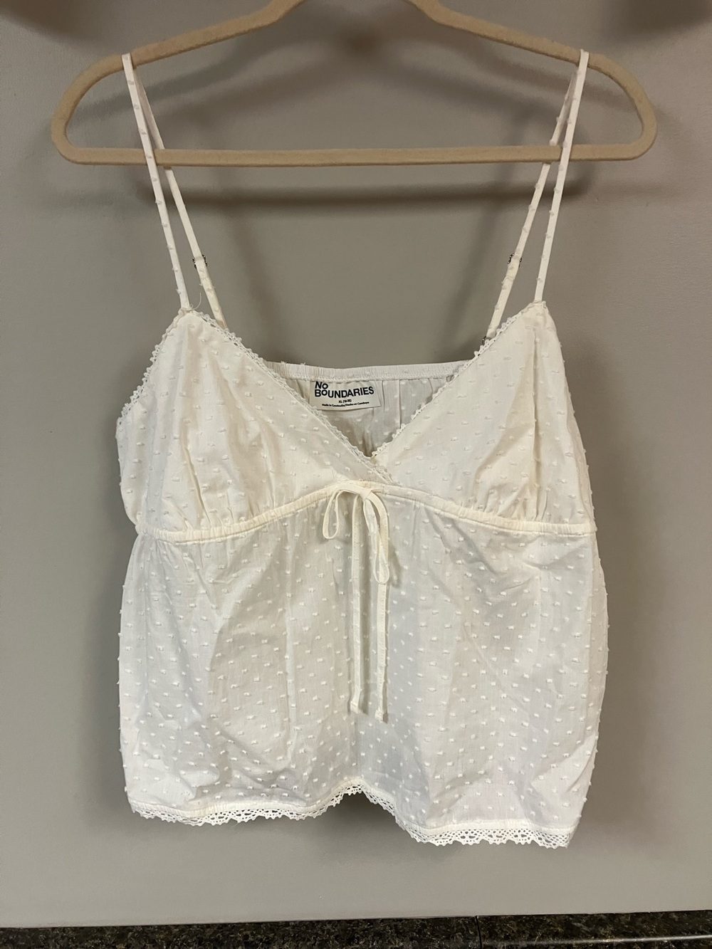 NWT  NOBO dotted Swiss pj top cami adjustable strap xl 16/18